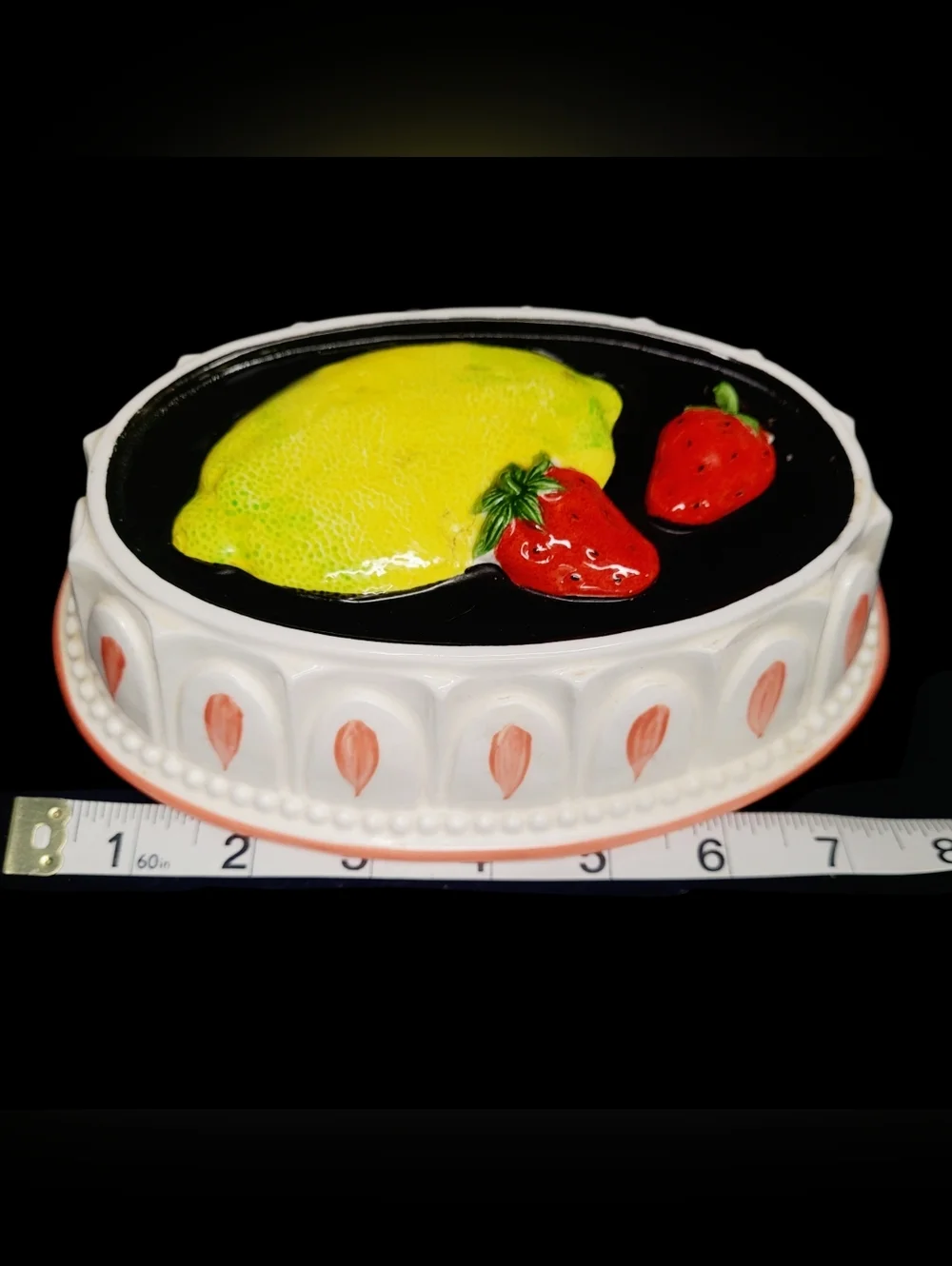 Vintage Tasteseller Sigma Lemon & Red Strawberry Ceramic Mold For Wall